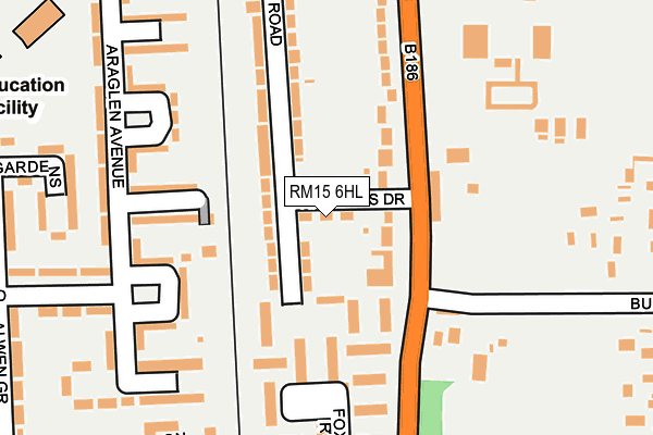 RM15 6HL map - OS OpenMap – Local (Ordnance Survey)