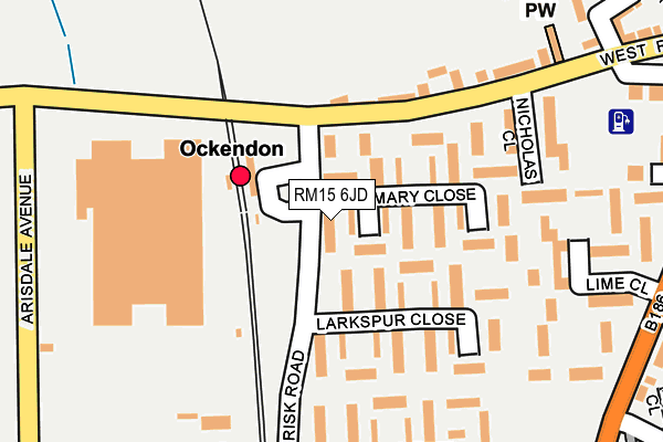 RM15 6JD map - OS OpenMap – Local (Ordnance Survey)