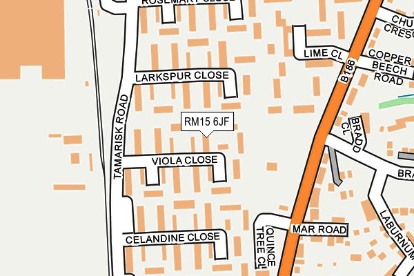 RM15 6JF map - OS OpenMap – Local (Ordnance Survey)