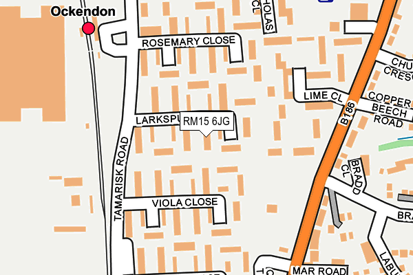 RM15 6JG map - OS OpenMap – Local (Ordnance Survey)