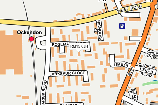 RM15 6JH map - OS OpenMap – Local (Ordnance Survey)