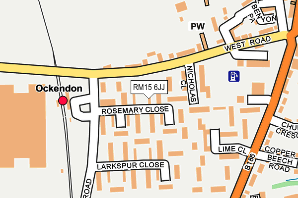 RM15 6JJ map - OS OpenMap – Local (Ordnance Survey)