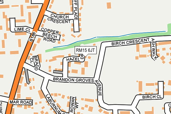 RM15 6JT map - OS OpenMap – Local (Ordnance Survey)