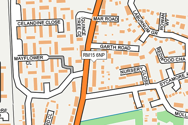 RM15 6NP map - OS OpenMap – Local (Ordnance Survey)