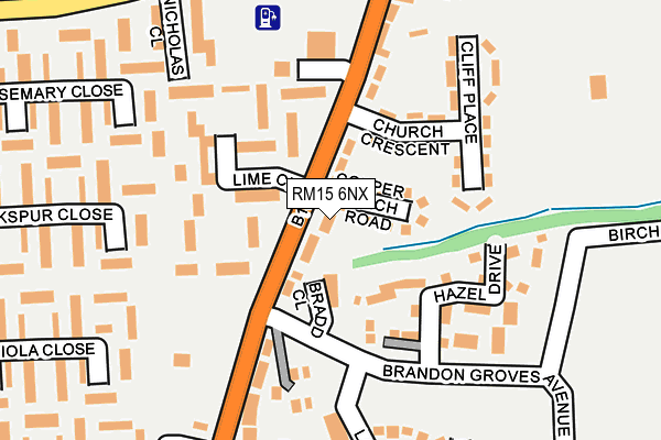 RM15 6NX map - OS OpenMap – Local (Ordnance Survey)