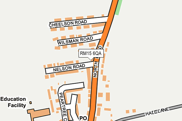 RM15 6QA map - OS OpenMap – Local (Ordnance Survey)