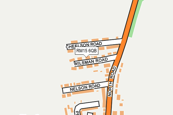 RM15 6QB map - OS OpenMap – Local (Ordnance Survey)