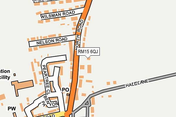 RM15 6QJ map - OS OpenMap – Local (Ordnance Survey)