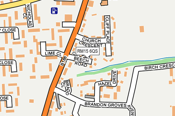 RM15 6QS map - OS OpenMap – Local (Ordnance Survey)