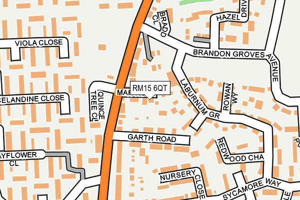 RM15 6QT map - OS OpenMap – Local (Ordnance Survey)