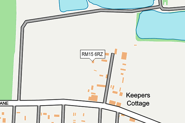 RM15 6RZ map - OS OpenMap – Local (Ordnance Survey)