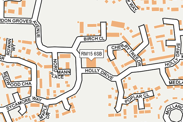 RM15 6SB map - OS OpenMap – Local (Ordnance Survey)