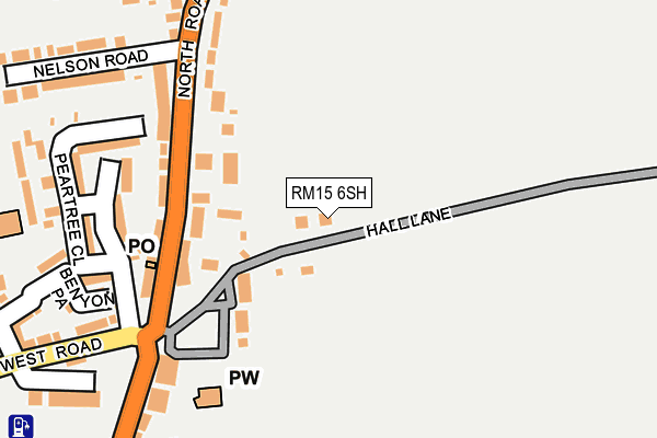 RM15 6SH map - OS OpenMap – Local (Ordnance Survey)