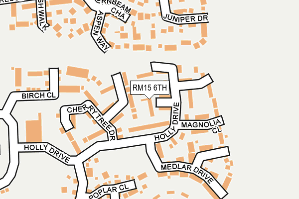 RM15 6TH map - OS OpenMap – Local (Ordnance Survey)