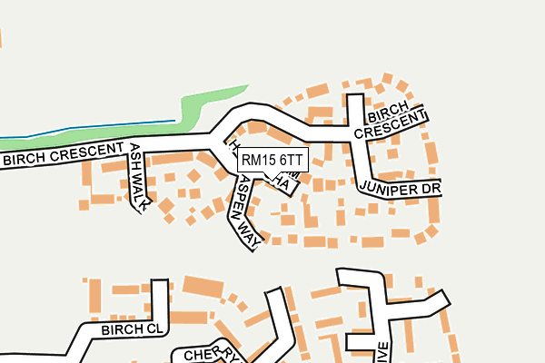RM15 6TT map - OS OpenMap – Local (Ordnance Survey)