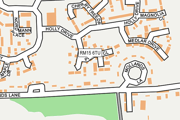 RM15 6TU map - OS OpenMap – Local (Ordnance Survey)