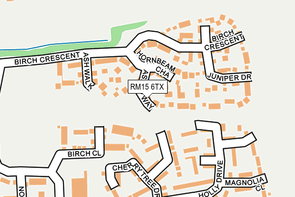 RM15 6TX map - OS OpenMap – Local (Ordnance Survey)