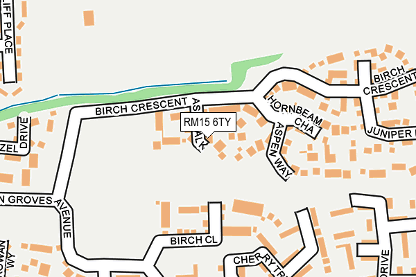 RM15 6TY map - OS OpenMap – Local (Ordnance Survey)