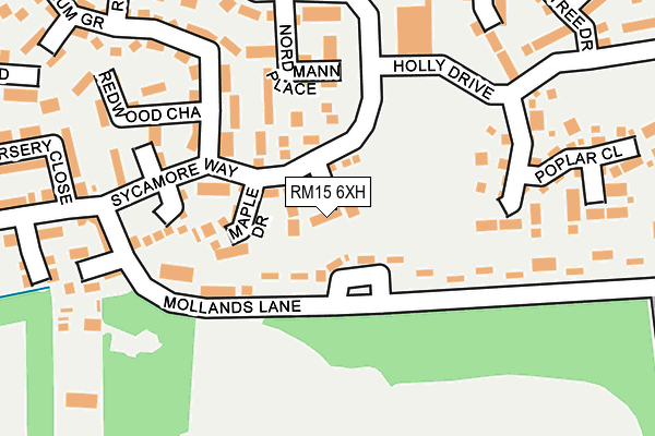 RM15 6XH map - OS OpenMap – Local (Ordnance Survey)