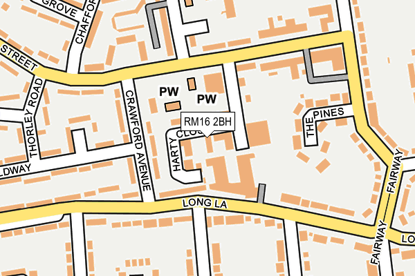 RM16 2BH map - OS OpenMap – Local (Ordnance Survey)