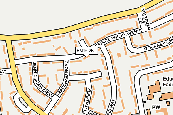 RM16 2BT map - OS OpenMap – Local (Ordnance Survey)