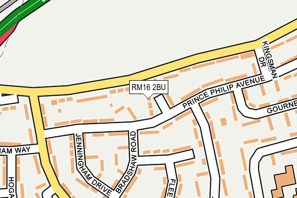 RM16 2BU map - OS OpenMap – Local (Ordnance Survey)