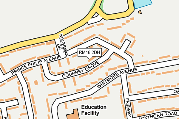 RM16 2DH map - OS OpenMap – Local (Ordnance Survey)