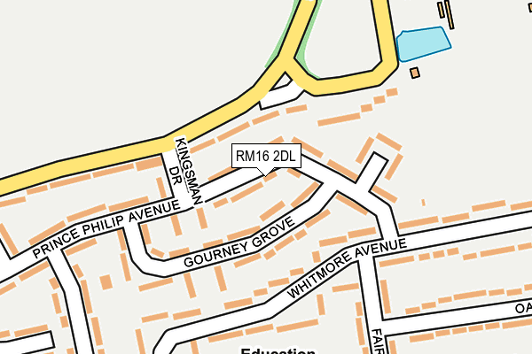 RM16 2DL map - OS OpenMap – Local (Ordnance Survey)