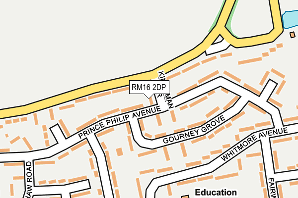 RM16 2DP map - OS OpenMap – Local (Ordnance Survey)