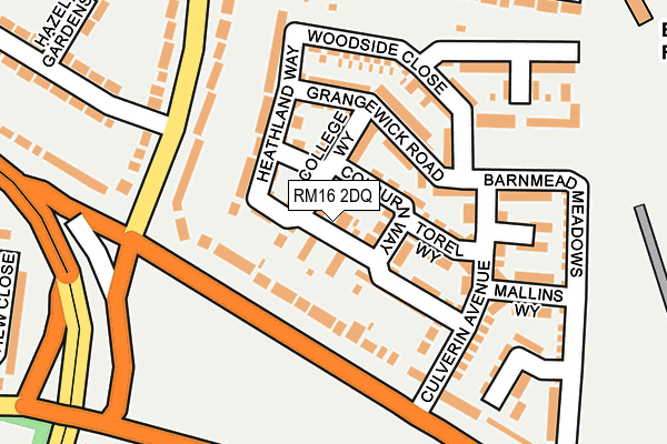 RM16 2DQ map - OS OpenMap – Local (Ordnance Survey)