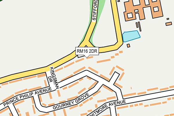 RM16 2DR map - OS OpenMap – Local (Ordnance Survey)