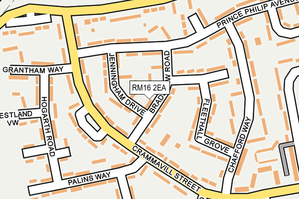 RM16 2EA map - OS OpenMap – Local (Ordnance Survey)