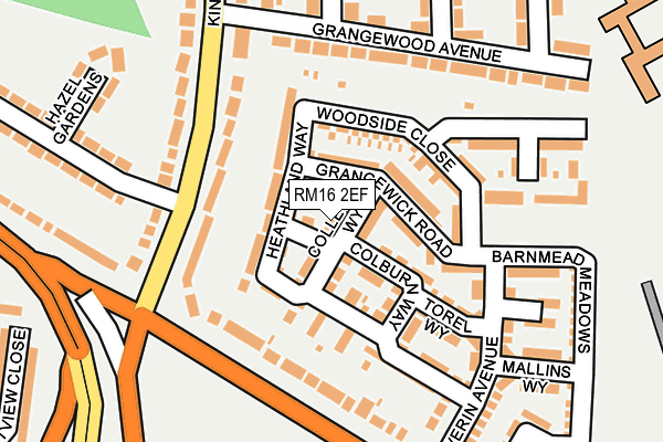 RM16 2EF map - OS OpenMap – Local (Ordnance Survey)