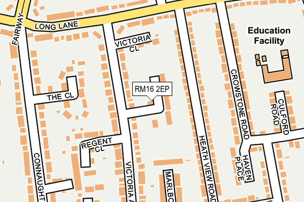 RM16 2EP map - OS OpenMap – Local (Ordnance Survey)