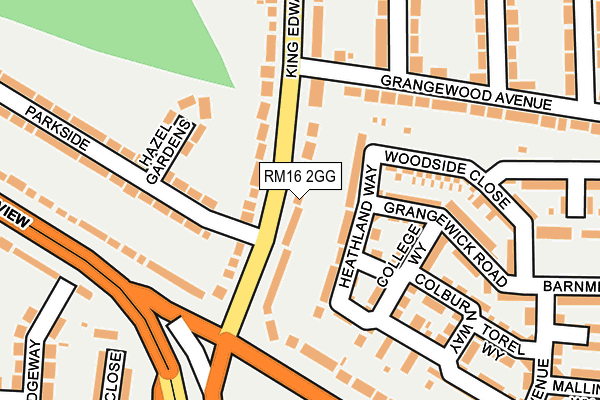 RM16 2GG map - OS OpenMap – Local (Ordnance Survey)