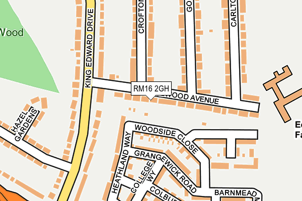 RM16 2GH map - OS OpenMap – Local (Ordnance Survey)