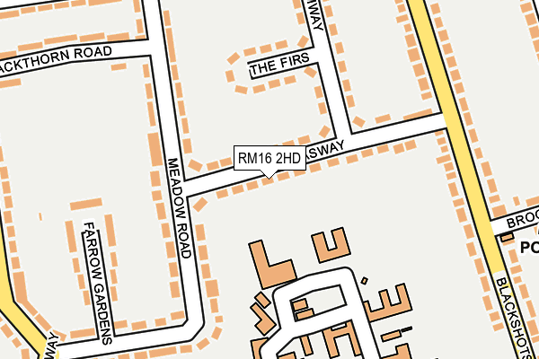 RM16 2HD map - OS OpenMap – Local (Ordnance Survey)