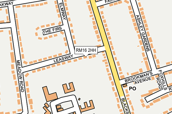 RM16 2HH map - OS OpenMap – Local (Ordnance Survey)