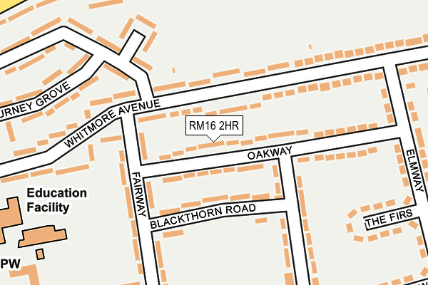 RM16 2HR map - OS OpenMap – Local (Ordnance Survey)