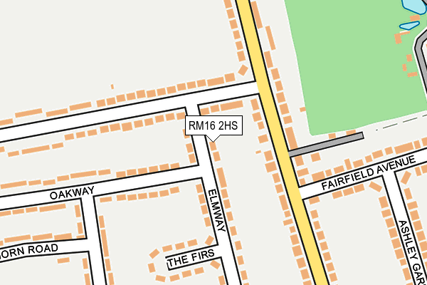 RM16 2HS map - OS OpenMap – Local (Ordnance Survey)