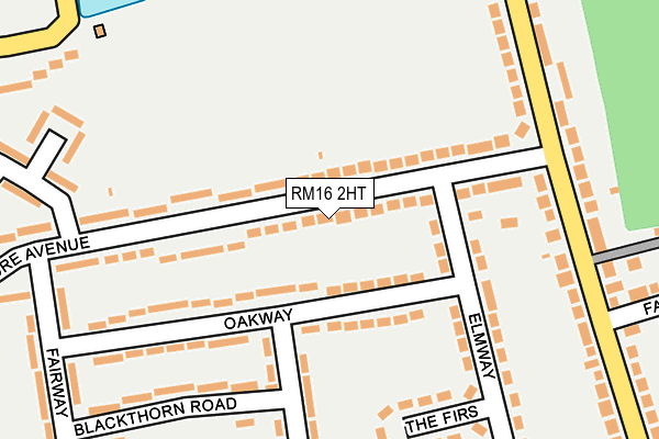 RM16 2HT map - OS OpenMap – Local (Ordnance Survey)