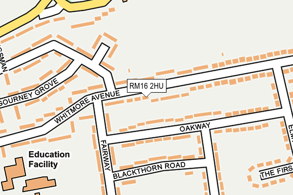 RM16 2HU map - OS OpenMap – Local (Ordnance Survey)