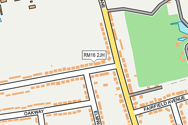 RM16 2JH map - OS OpenMap – Local (Ordnance Survey)