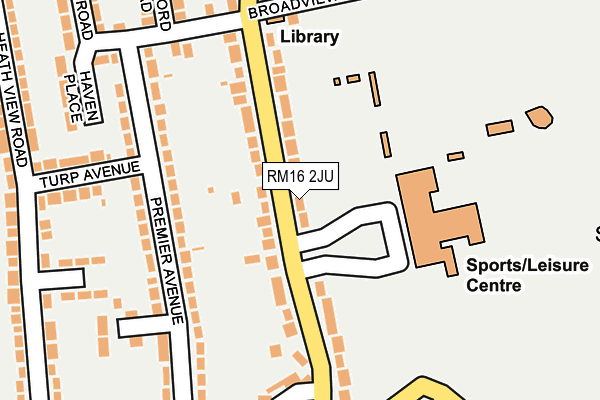 RM16 2JU map - OS OpenMap – Local (Ordnance Survey)