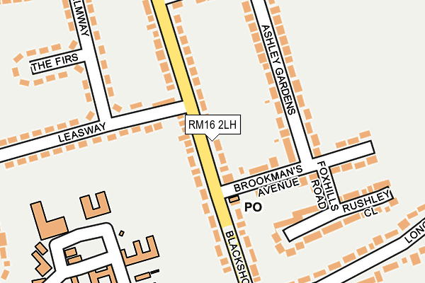 RM16 2LH map - OS OpenMap – Local (Ordnance Survey)