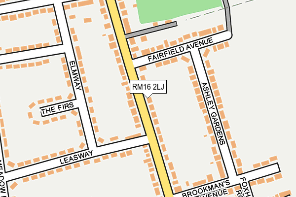 RM16 2LJ map - OS OpenMap – Local (Ordnance Survey)