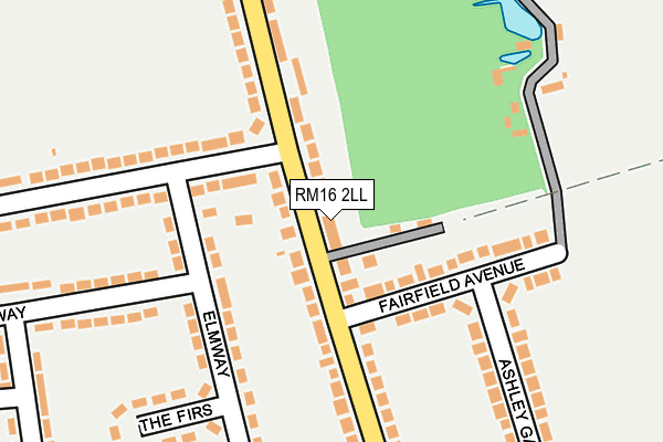 RM16 2LL map - OS OpenMap – Local (Ordnance Survey)