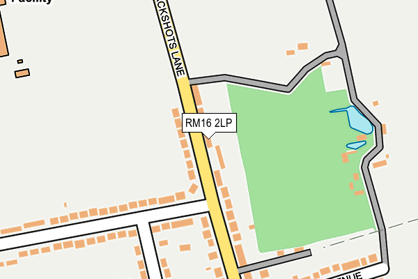 RM16 2LP map - OS OpenMap – Local (Ordnance Survey)
