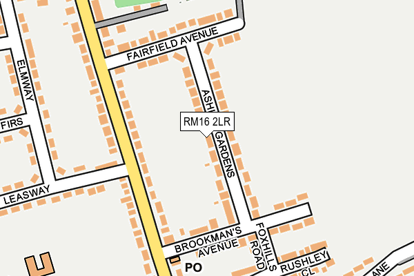 RM16 2LR map - OS OpenMap – Local (Ordnance Survey)