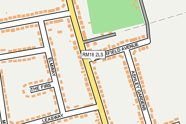 RM16 2LS map - OS OpenMap – Local (Ordnance Survey)